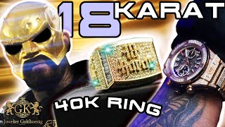 18KARATS 40000€ DIAMANTRING  GRÖßTER RING DEUTSCHLANDS  JUWELIER GOLDKOENIG [upl. by Hymie]