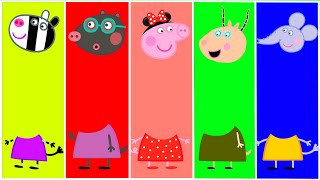 Peppa Pig Zoe Zebra Madame Gazelle Emily Elephant Molly Mole  Match The Head  Video For Kids [upl. by Bogosian]