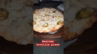 Mexican tortilla pizza🍕 party pizza food thincrustpizza [upl. by Idnas515]