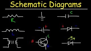 Schematic Diagrams amp Symbols Electrical Circuits  Resistors Capacitors Inductors Diodes amp LEDs [upl. by Sanbo]