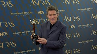 Willem Dafoe 2024 Astra Film Awards Winners Walk  HCA Excellence in Artistry Award Winner [upl. by Hemminger318]