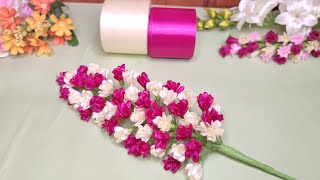 DIY How To Make satin Ribbon Flower  flower Bouquet satinribbonflowers [upl. by Aiekram595]