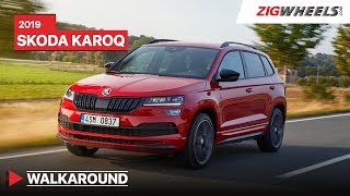 Skoda Karoq 2019 Walkaround  Expected Launch Engines amp Interiors Detailed  ZigWheelsCom [upl. by Lerrej479]