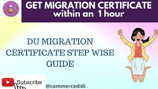 DU ONLINE MIGRATION CERTIFICATE DU MIGRATION CERTIFICATE STEP WISE GUIDE migration online du [upl. by Ursula495]