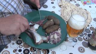 The traditional Swedish way to eat surströmming [upl. by Erlene814]