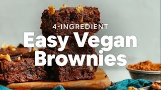 4Ingredient Easy Vegan Brownies  Minimalist Baker Recipes [upl. by Tamah310]