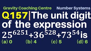 Q157  The unit digit of the expression 256251  36528  7354  Number Systems [upl. by Aynas254]