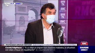 Arnaud Fontanet face à JeanJacques Bourdin sur RMC et BFMTV [upl. by Atikihc364]