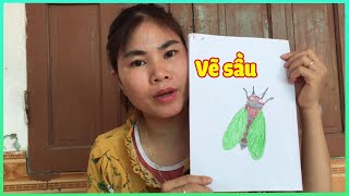 Tô màu hình vẽ con vật  ve sầu mùa hè [upl. by Dorice]