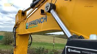 Jeff Schofield from UK Plant Operators talks about the LiuGong 995F and interviews Justin Ffrench [upl. by Obe666]