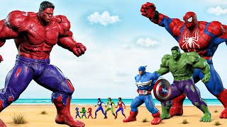 Evolution HULK RED Vs SPIDERMAN FAMILY Recuse Baby HULK Who Is The Champion  LIVE ACTION STORY [upl. by Annayd]