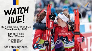 LIVE FIS Nordic Junior World Ski Championships 2024 Planica  Sprint F Finals Men amp Women [upl. by Cotterell539]