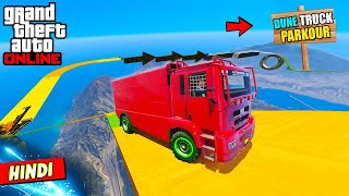 GTA 5  AMAZING DUNE TRUCK PARKOUR IN THE WORLD PERFECT SKY RAMP 🚛❌ [upl. by Lea319]