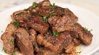 GARLIC BUTTER STEAK BITES RECIPE [upl. by Puri]