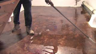 How to Acid Stain basement floor  Concrete and Cement Contractor [upl. by Nairad]