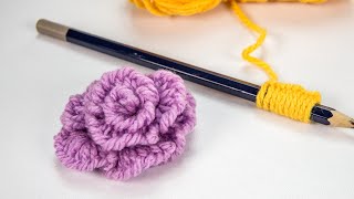 Making Woolen Flower Easy Handmade Roses with Wool Yarn [upl. by Abdulla]