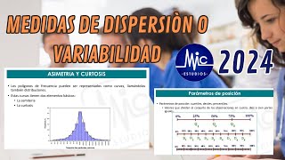 RM 24  Bioestadística Medidas de Dispersión o Variabilidad  Parámetros Rangosetc Estudios MyC [upl. by Ansel86]