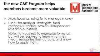 Chartered Market Technicians CMT Program Overview  2015 [upl. by Nnaacissej766]