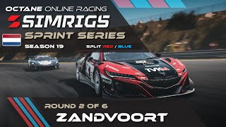 ACC Simrigs Sprint Series S19  AsiaPacific  Thursday Split Blue amp Red R2  Zandvoort [upl. by Itteb805]