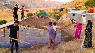 quotFamily Teamwork Covering Milad and Mahins Roof with Plastic and Soilquot [upl. by Carper]