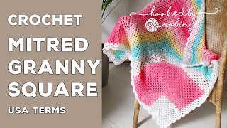 How to Crochet a Mitred Mitered Granny Square 3D Optical Illusion Crochet Square [upl. by Yltneb]