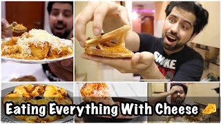 I Ate Everything with CHEESE For 24 Hours  Cheesy Food Challenge [upl. by Grussing]