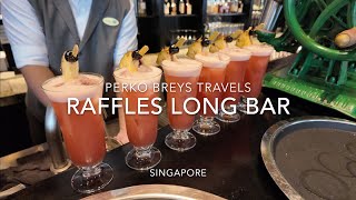 🌏 World Famous Raffles Hotel Long Bar 🍹legendary Singapore Sling [upl. by Chaffinch]