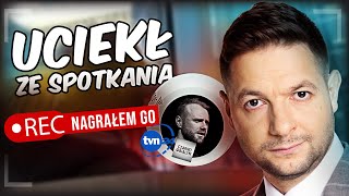 UCIEKŁ ZE SPOTKANIA Dziennikarz TVN24 nagrany [upl. by Enelrac]