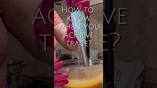 How to know when cold process achieves trace soapmaking shorts [upl. by Terzas]