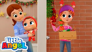 Santas At The Door Christmas Song  Little Angel Color Songs amp Nursery Rhymes  Learn Colors [upl. by Eiderf]