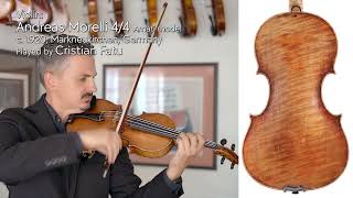 Andreas Morelli 44 violin c 1920 Markneukirchen Germany  Cristian Fatu  Metzler Violin Shop [upl. by Lyrehs]