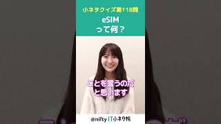 【第118問】eSIMって何？shorts it小ネタ帳 ニフティ nifty [upl. by Georgeanna816]