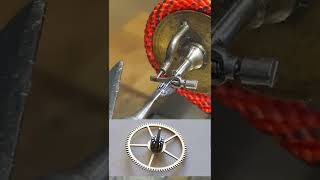 making a Pinion for a Omega watch  watchmaker tool  Cornehl Watches [upl. by Suzy990]