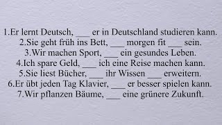 für damit um…zu ziel und Zweck ausdrücken Dativ Akkusativ A1 A2 B1 [upl. by Race886]