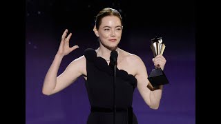 Emma Stone wins the quotBest Actressquot award at the 29th annual Critics Choice Awards [upl. by Diane]