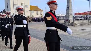 Lowestoft Remembrance Service 2024 Parade March On [upl. by Lesak]