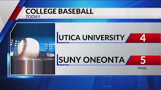 SUNY Oneonta baseball comes back late vs Utica U [upl. by Yarak]