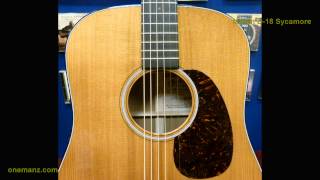 Martin D18 Sycamore  guitar review  onemanzcom [upl. by Ainel]