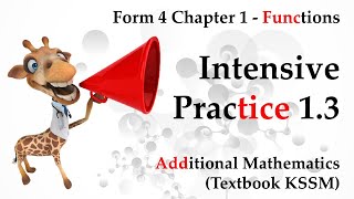 Form 4 Add Maths KSSM Chapter 1  Functions  Intensive Practice 13 [upl. by Rikahs757]