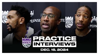 DeMar DeRozan Malik Monk amp Coach Brown  Practice Interviews 121524 [upl. by Shinberg]