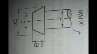 Engineering Drawing Projection of Pan head rivet [upl. by Kriste]