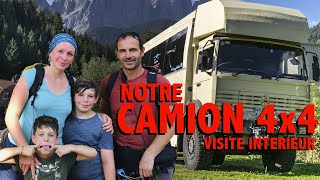 PRESENTATION DE NOTRE CAMPING CAR I CAMION 4x4  INTERIEUR [upl. by Rramaj84]