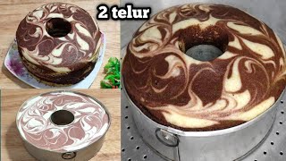 marmer cake kukus ekonomis super montok 2 telur  anti kempes [upl. by Lindie822]