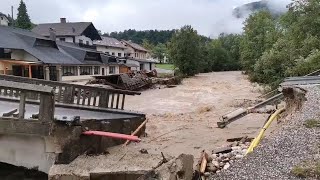 Flash floods suddenly hit Switzerland The most beautiful place in Zermatt was destroyed instantly [upl. by Rekrap]