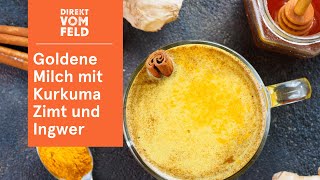 Goldene Milch  Kurkuma Latte selbermachen  Gewürzkompass  Direkt vom Feld [upl. by Imekawulo]