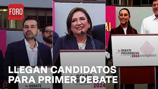 Candidatos a la presidencia de México llegan al INE para el primer debate  Las Noticias [upl. by Yrdua]