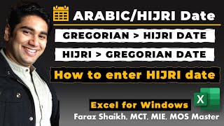 How to enter amp convert ArabicHijri to Gregorian Date to In Excel [upl. by Ailyn]