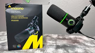 Maono PD200X RGB USB C XLR Podcast Microphone  Review [upl. by Anayhd]