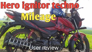 Hero Ignitor Techno 125C Mileage ।Ueser Review And Mileage । Hero Ignitor 125 mileage by petrol [upl. by Pownall]