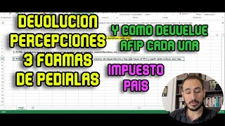 3 Formas de PEDIR las DEVOLUCIONES de PERCEPCIONES del IMPUESTO PAIS COMO me devuelve AFIP cada una [upl. by Kari]